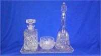 Crystal Decanters With Tray