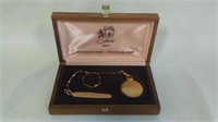 Gold Plated Pocket Watch And Knife