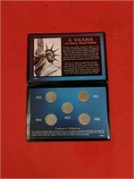 Five Years of Liberty Head Nickels Coin Set