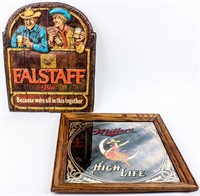 Miller High Life & Falstaff Beer Mirror/Sign