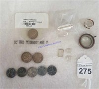 Lot Of Silver , Nickels, & Steel Pennies
