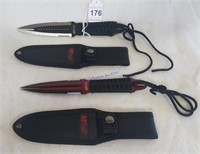 Mtech USA Double Edged Knives W/ Sheaths
