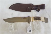 Mossy Oak Bowie Knife W/ Leather Sheath