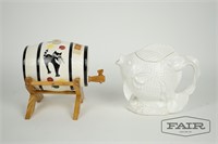 Fish Teapot and Decorative Keg