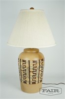 Ceramic Lamp with Painted Design