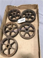 Iron pulley wheels, set of 5