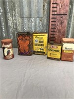 Assorted tins:  Monarch, Calumet, Colgra, others