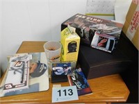 Racing collectibles including Dale Earnhardt fan