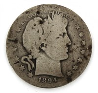 1894-S Barber Silver Half Dollar *Key Date