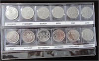 RCM CAD .25c Month Quarter Coin Set