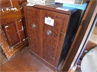 Two door Deco storage cabinet, old home of a TV