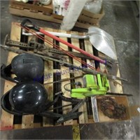 Bow, chain, scoop shovels,