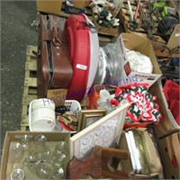 Suitcase, christmas decore, glasses, frames