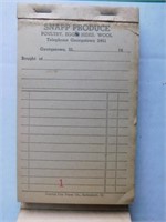 Empty SNAPP Produce receipt book, Georgetown,