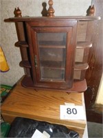 Oak felt lined silverware chest - wooden what-not