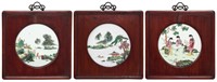 3 Chinese Export Porcelain Plaques