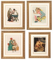 4 Lg. Norman Rockwell Lithographs