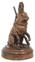 Figural Rabbit Bronze Inkwell