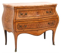 Louis XV Rosewood Marble Top Commode