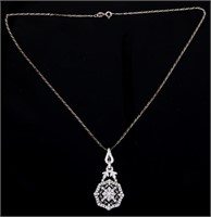 18K White Gold and Diamond Necklace Pendant