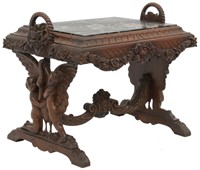 Figural Marble Top Side Table