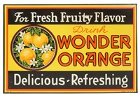 Tin Wonder Orange Advertising Sign