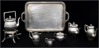6 Pc. Russian Silver Tea Set w/ Tray