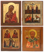 4 Russian Tempra on Panel Icons