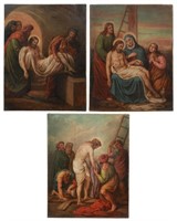 Old Master Style Religious Triptych