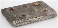 Russian Jeweled Silver Cigar Case