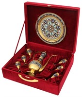 8 Pcs. Cased Russian Silver Drinking Set