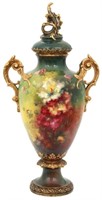 30 in. Royal Bonn Porcelain Hibiscus Urn