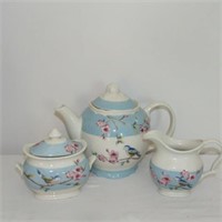 Blossom Bird " Porcelain teapot, cream & sugar