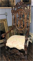 Ornately Carved Throne Chair