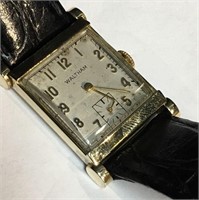 Waltham Tank Style Wrist Watch, Gold Filled Case