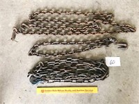 Lot of 3 Log Chains - Largest Chain has a Hook on