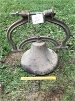 Antique Cast Iron Bell - Rare Hanging Style