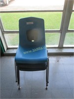 (3) Metal and Plastic Student Chairs