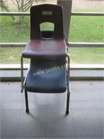 (2) Metal and Plastic Student Chairs