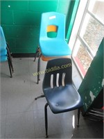 (3) Metal and Plastic Student Chairs