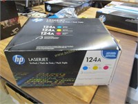 HP LaserJet Tripack Color Toner Cartridges 124A.