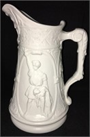 Parrianware Figural Scenic Pitcher