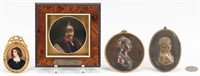 4 European portraits and medallions