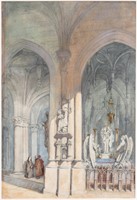 Alfred Conrade Cathedral Scene Watercolor
