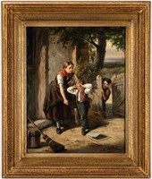 19th c. Genre Painting by Jan Walraven