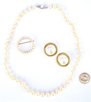 3 Pcs. of 14K Pearl Jewelry