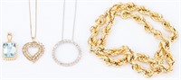 4 items Ladies Gold, Diamond Jewelry