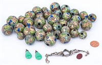 3 Asian Jewelry Items, inc. Cloisonne Beads