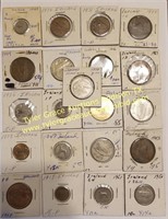 LOT OF 21 IRISH FOREIGN COINS