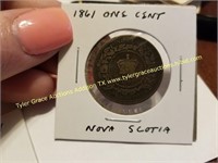1861 ONE CENT NOVA SCOTIA COIN